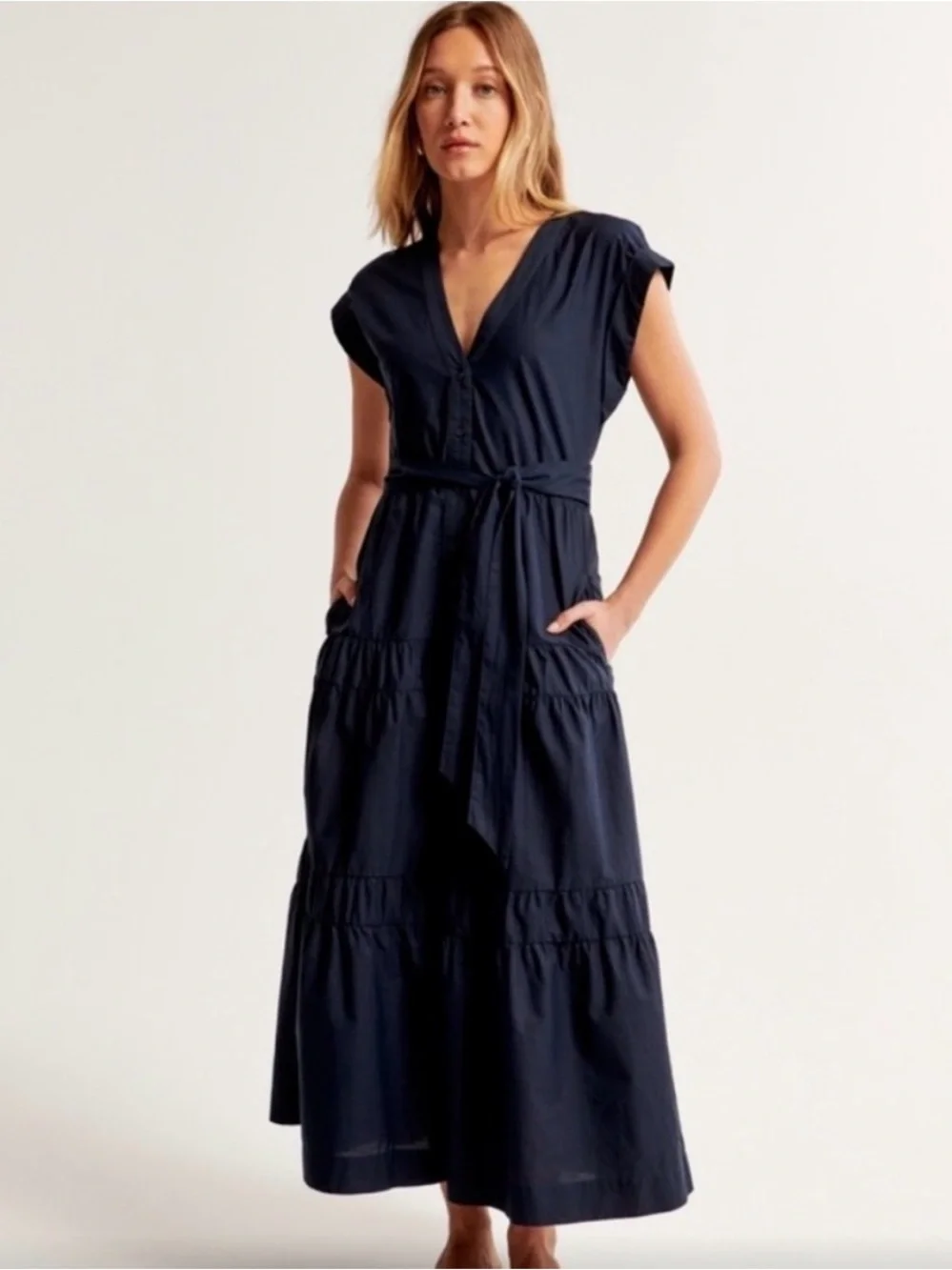 Abercrombie & Fitch Navy Blue Maxi Dress
